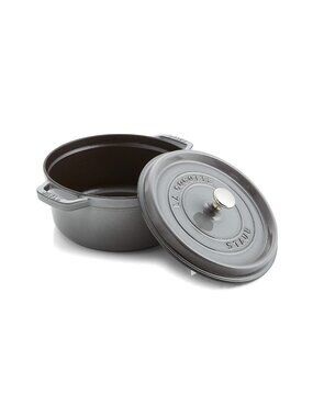 Staub 4-Quart Enameled Cast Iron Dutch Oven Round Cocotte Graphite Grey
